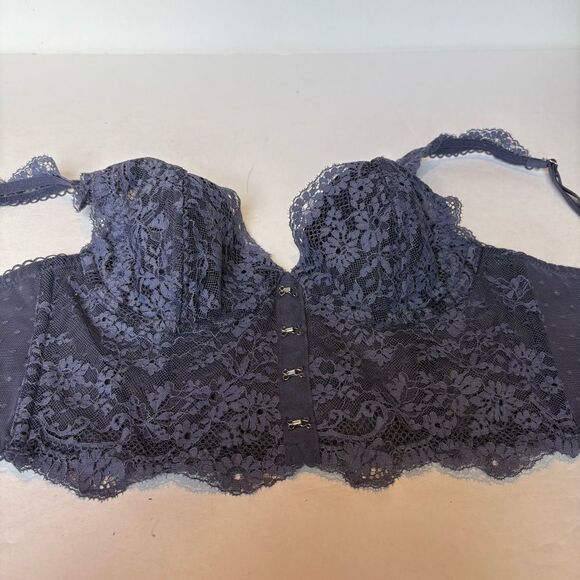 Victoria's Secret Dream Angels Lined Demi Underwire Lace Bustier Blue Size 32B - Picture 1 of 7